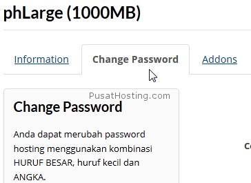 tab change password - pusathosting